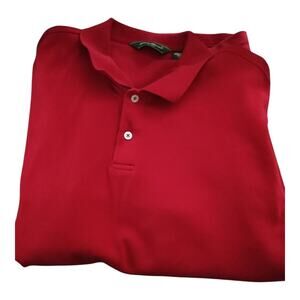 Eddie Bauer Vintage Polo Shirt Red Long Sleeve All Cotton Men's Size Tall XXL